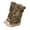 Beige, variant on Women's Graffiti Print Canvas Jumper Boots, Stacked Ankle Booties with Folded Cuff, Comfort Casual Grunge Style Boots