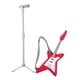thumbnail image 2 of 2x 1/12 juego de guitarra y micrófono en miniatura, accesorios de fiesta juguetes juego de simulación, decoración de micropaisajismo para el hogar de, 2 of 9