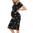 thumbnail image 3 of Women's Maternity Dress Short Sleeve Split Pregnancy Dresses Maternity Clothes, 3 of 5