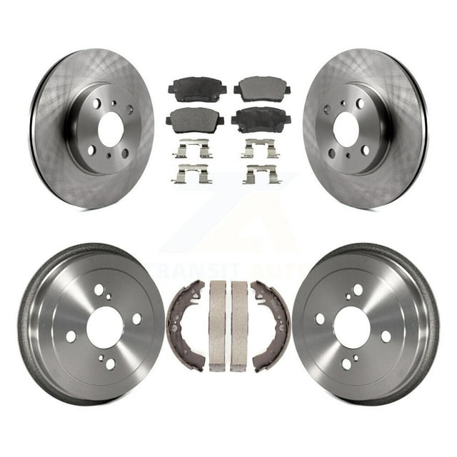 Transit Auto Front Rear Disc Brake Rotors Ceramic Pads and Drum Kit for Car 2001-2005 Toyota Echo K8T-103697