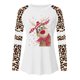 thumbnail image 3 of Pntutb Mujeres Navidad Leopardo Manga Larga O-Cuello Impreso Casual tops Camiseta Pntutb Pntutb-6487, 3 of 5
