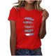 thumbnail image 1 of Tops Cortos para las Mujeres Cuello en V Impreso Manga Corta Top Casual, Camiseta de Baile sin Mangas para las Mujeres, 1 of 4