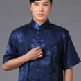 thumbnail image 5 of Men Top Chinese Style Stand Collar Kung Fu Clothes Short Sleeves Tang Shirt, 5 of 7