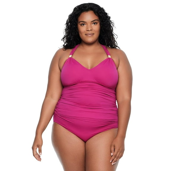 Lauren Ralph Lauren Women's Plus Size Beach Club Tankini Top Plumeria 16W
