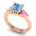 thumbnail image 2 of 2.50 Carat Elegant Round Cut Blue Topaz & Pink Sapphire Gemstone Anniversary Ring for her Solid 14K Rose Gold Size 4.5 by Diamond-Capitals, 2 of 8