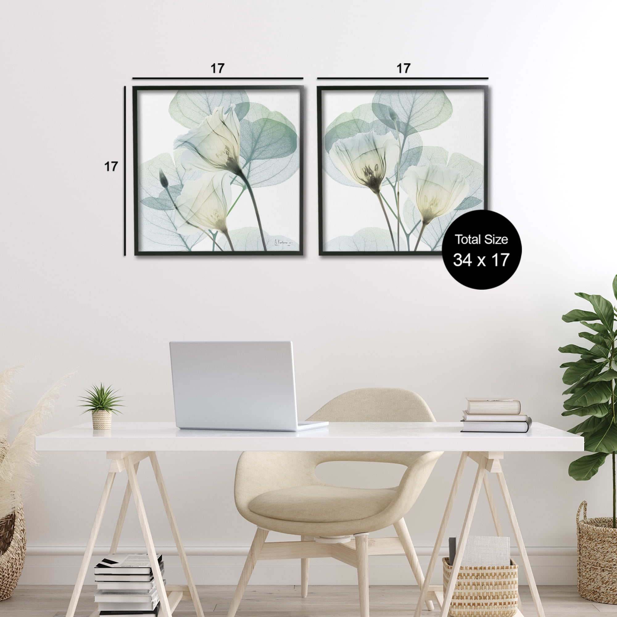 Stupell Industries Divine Fate Flowers 2 Piece Black Framed Giclee Art Set, design by Albert Koetsier