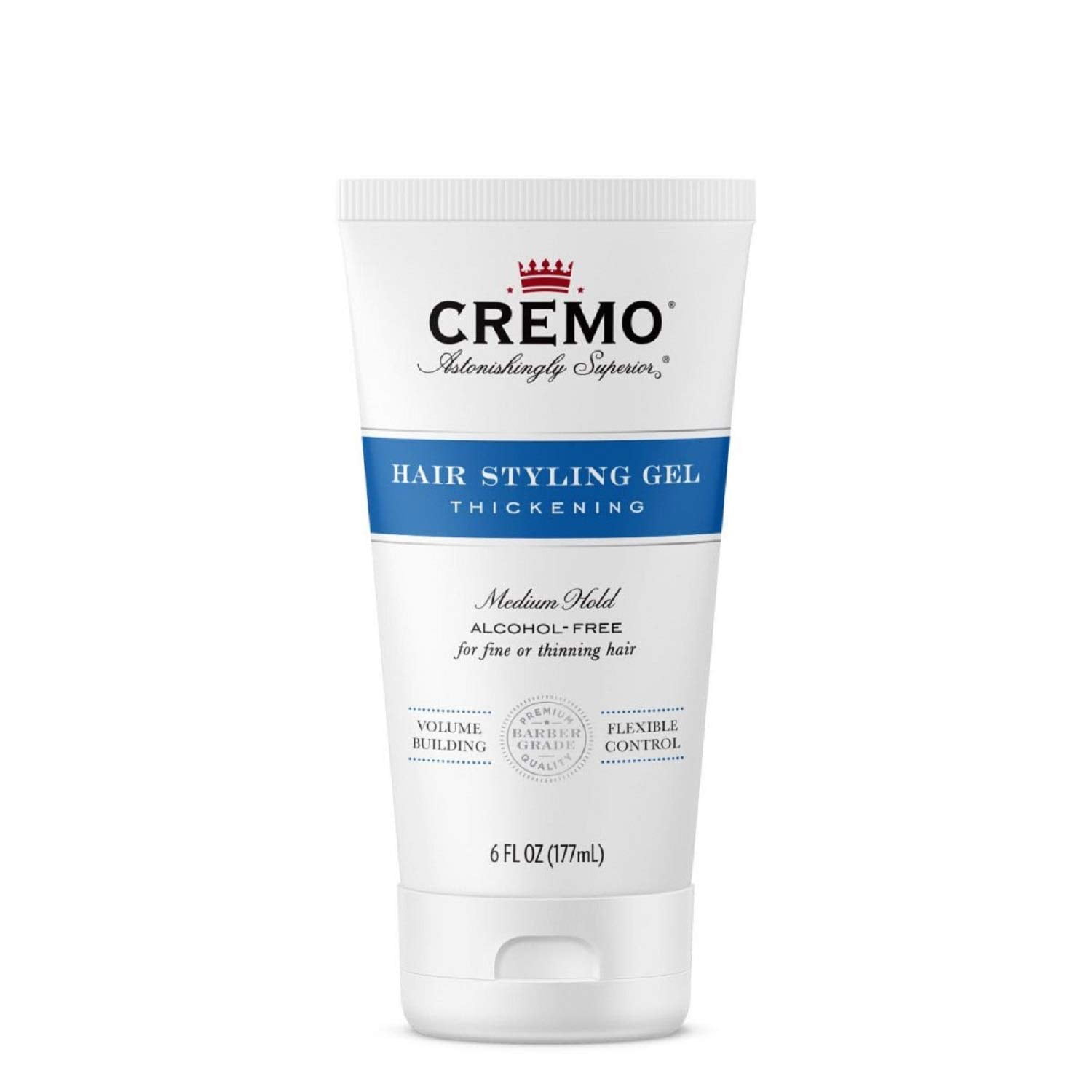 Cremo Hair Styling Gel, Medium Hold, Alcohol Free, Thickening Formula for  Fine or Thinning Hair, 6 oz 
