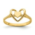 thumbnail image 1 of Solid 14k Yellow Gold Textured Heart Frame Ring Band Size 8, 1 of 6