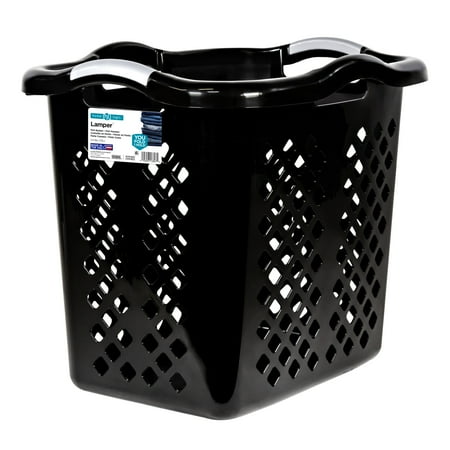 Home Logic 2 Bushel Plastic Laundry Hamper, Black
