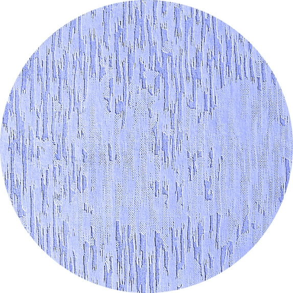 Ahgly Company Machine Washable Indoor Round Solid Blue Modern Area Rugs, 8' Round