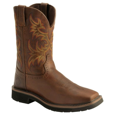 

Justin Original Work Boots Men s Stampede Pull-On Square Toe Work Boot