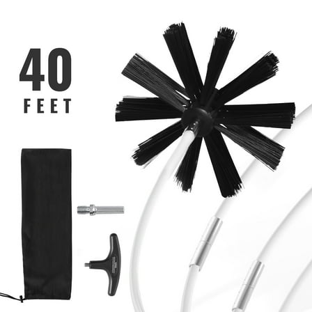FGYRYK 40 Feet Dryer Vent Duct Cleaning Brush Kit Lint Remover Fireplace Cleaner