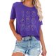 thumbnail image 1 of Tops de Manga Corta de las Mujeres Casual Impresa Camiseta Blusa Cuello Redondo Moda Poliéster Ligero Suave Cómodo para las Vacaciones Diarias de Trabajo de la Fiesta de Citas, 1 of 8
