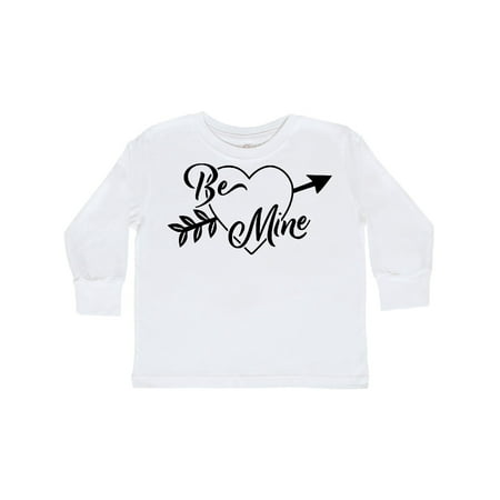 

Inktastic Be Mine Valentine s Day Arrow and Heart in Black Gift Toddler Boy or Toddler Girl Long Sleeve T-Shirt