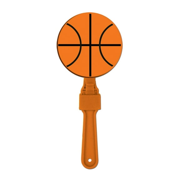 Beistle Pack of 24 Orange and Black Basketball Clapper Noisemaker Party Favors 7"