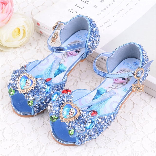 Sandalias Disney para niñas, nueva moda, zapatos de princesa para bebés, zapatos de verano para niños, niñas pequeñas, fondo plano, antideslizante, elsa Frozen Shoes24-Insole 16,2 cm Gao Jinjia LED