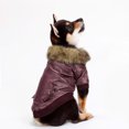 thumbnail image 1 of PETLESO Warm Dog Leather Jacket Windproof Waterproof Winter Dog Coat for Small/Medium Dog-Red/XL, 1 of 4