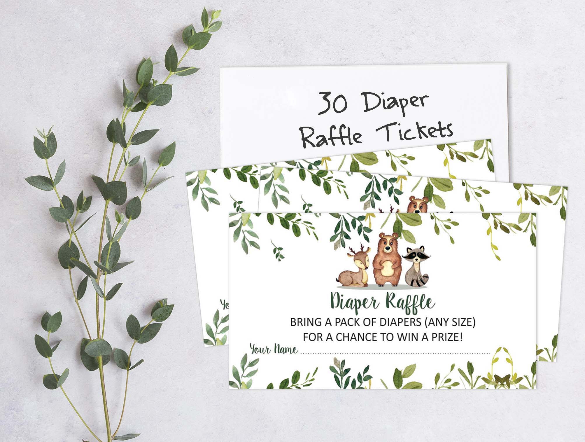 Inkdotpot 30Jungle Animals Baby ShowerDiaper Raffle Ticket Lottery Insert Cards Supplies Games For Baby Shower Party Bring A Pack Of Diapers To Win Favors Gifts And Prizes