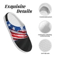 thumbnail image 5 of Disketp Shark With USA Flag Women's Men's Slippers Plush Slip-On House Slipper for Winter Indoor Soft Cushion Non-slip Fluffy Slides Slippers-13, 5 of 7