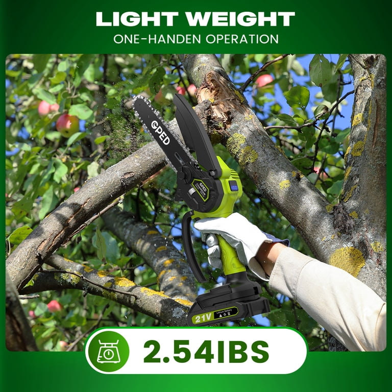 GPED Mini Chainsaw, 6 inch Portable Electric Chainsaw Cordless