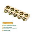 thumbnail image 5 of Uxcell Terminal Ground Bar Screw Block Barrier Brass 5 Positions 40mmx5.7mmx10mm for Electrical Distribution 5 Pack, 5 of 5