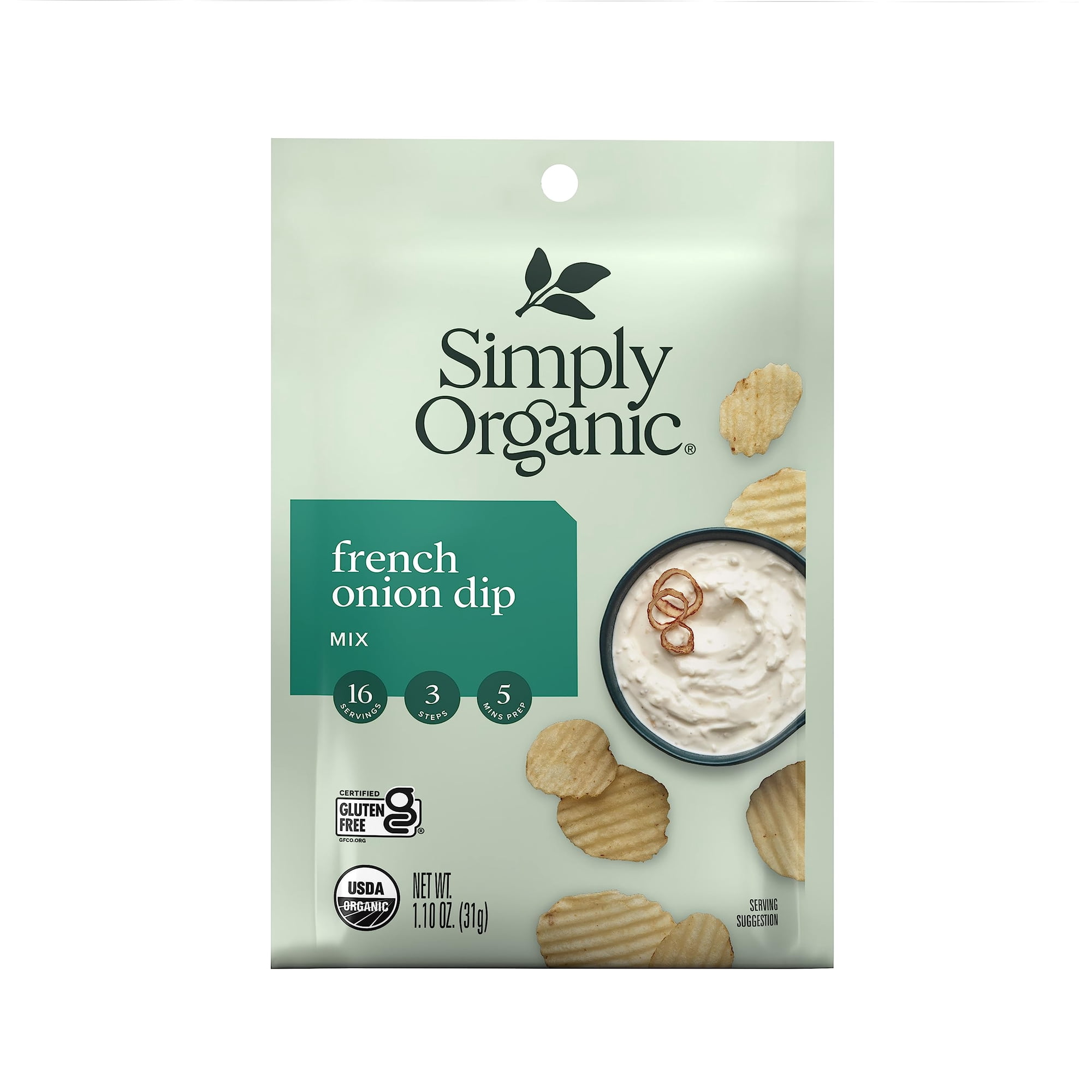 Simply Organic French Onion BCF26 Dip Certified Organic Gluten-Free | 1.1 oz | Pack of 4