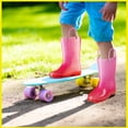 thumbnail image 3 of Puddle Play Kids PVC Glitter Rain Boots - Easy On Handles - For Girls and Boys, Lightweight, Sparkly, Toddler 6 (Pink/Red), 3 of 7