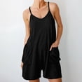 thumbnail image 4 of Levmjia Women's Jumpsuits Shorts and Rompers Solid Color Casual Loose Dungarees Romper Baggy Playsuit Jumpsuit Outfits Daily Wear, 4 of 9