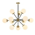 thumbnail image 4 of GetLedel 12-Light Modern Sputnik Sphere Chandelier with Glass Globe Shades - 39.5" Black Finish with White Glass Shades Painted Painted, 4 of 4