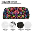 thumbnail image 4 of Uemuo Colorful Floral Embroidery Mexican Printed Leather Pencil Case, Pencil Pouch, Portable Pencil Bag, Pen Case for& Office, 4 of 7