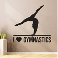 thumbnail image 2 of Vinyl Adhesive Home Living Room Rhythmic Gymnastics Wall Decoration Artistic Gymnast I Love Gymnastics Lettering Art Design Removable Wall Decal - 15" x 15" Kids Girls Bedroom Gymnastics Wall Sticker, 2 of 5