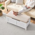 thumbnail image 2 of Storage Ottoman Bench, Foot Rest with Wood Legs, 100/132L Large Capacity, Load up to 260 lb,  End of Bed Bench, Storage Chest for Living Room, Bedroom, Entryway, 2 of 9