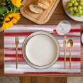 thumbnail image 4 of Red Pink Gray Stripes Placemats Set of 4, Modern Abstract Minimalist Retro Placemats for Dining Table, Place Mats for Kitchen Tabletop, Waterproof Wipeable Dining Table Mats Set, 4 of 9
