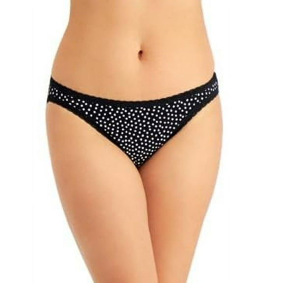 Jenni Women's Lace Trim Bikini Panty, Black & White 3X-Large