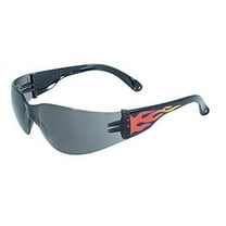 Global Vision Eyewear Rider Safety Glasses Black Flame frame Smoke Tint Lens