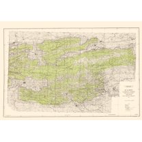 Topographical Map - Ouachita National Forest Arkansas - USGS 1945 - 23 x 32.90 - Vintage Wall Art