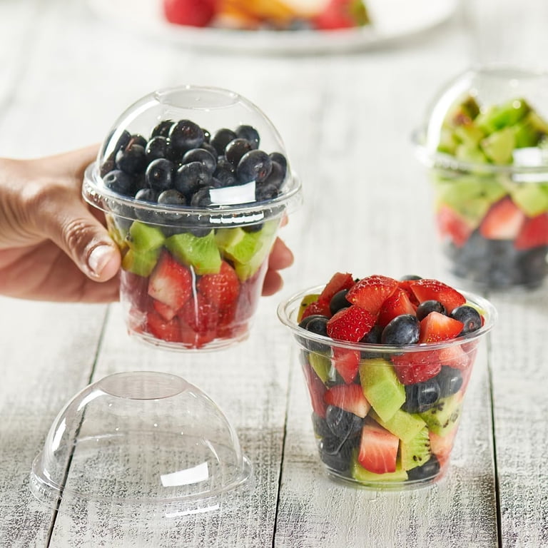 GUSTO 9 oz Clear Plastic Cups With Dome Lids, 50 Count photo 6