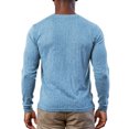 thumbnail image 4 of Men's V-Neck Long Sleeve Shirts in Solid Color with Textured Dressy Sweater Blouse Design for Fall Fashion 2025, Loose Outfits and Casual Wear,Light Blue,2XL, 4 of 4