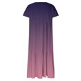 thumbnail image 5 of Edvintorg Casual Summer Dresses For Women Printed Pleated V-Neck Short Sleeve Looes Long Maxi Dress Vacation Dress For Women On Clearance, 5 of 5