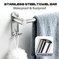 thumbnail image 5 of ROSYNEY 304 Stainless Steel Towel Rack, Retractable 15.9-28.6 Inch Towel Bar with Hooks, Wall-Mounted Towel Rack for Bathroom, 1-BACK, 5 of 6