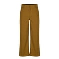 thumbnail image 5 of Lenpel Corduroy Pants for Women Vintage High Waisted Straight Leg Pants Business Casual Trousers with Pockets(Yellow,X-Large), 5 of 6