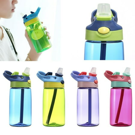 400ML 4 Colors Baby Water Bottles Infant Newborn Cup Children Learn Feeding Straw Juice Drinking Bottle for