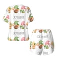 thumbnail image 5 of Naloa Cactus Gnome Women's Short-Sleeved Pajama Set, Loungewear, Summer pajamas, Breathable Cozy - X-Large, 5 of 9