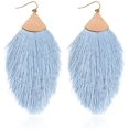 thumbnail image 1 of Pendientes bohemios de hilo sedoso con flecos y borlas, colgantes ligeros con forma de pluma para mujeres y niñas Ormromra  WRMH-259-35, 1 of 6