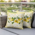 thumbnail image 3 of Summer Lemons Outdoor Pillow Covers Pack of 2 Pastoral Yellow Fruit Plant Leaves Floral Plaid Waterproof Throw Pillow Covers Decorative Cushion Cases for Patio Garden Tent Balcony Couch 18x18 inch, 3 of 9