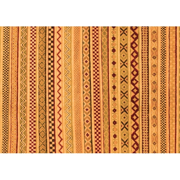 Ahgly Company Indoor Rectangle Abstract Orange Modern Area Rugs, 2' x 5'