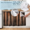 thumbnail image 5 of Retro Farmhouse Sink Skirt 11"W x 13"L,Dustproof Under Sink Curtain Skirt for Bathroom Kitchen,Brown Wooden Grain Cabin Country Plank Adhesive Short Curtain Vanity Cover for Laundry Closet Shoe Rack, 5 of 8