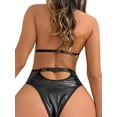 thumbnail image 3 of DYMADE Womens Sexy Halter Bodysuit Sheer Mesh Babydoll One Piece Lingerie, 3 of 4