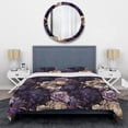 thumbnail image 3 of Designart "Moody Shadowed Blossoms" Purple Floral Bedding Covert Set - Cottage Bed Set With 2 Shams, 3 of 5