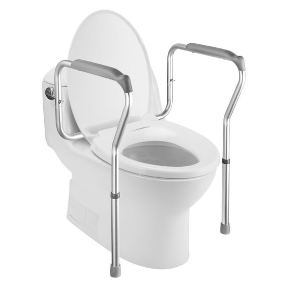 Stability Toilet Seat Riser, Anti-slip Armrests Raised Toilet Handles Tool-Free for Elderly,300lbs Capacity
